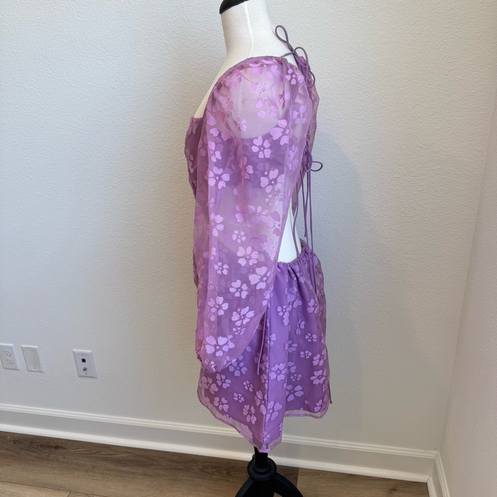 NWT Urban Outfitters Purple Floral Dress Size Medium - Picture 7 of 15